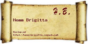 Hemm Brigitta névjegykártya